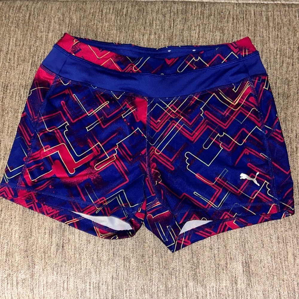 Purple Puma Printed Active Wear Shorts